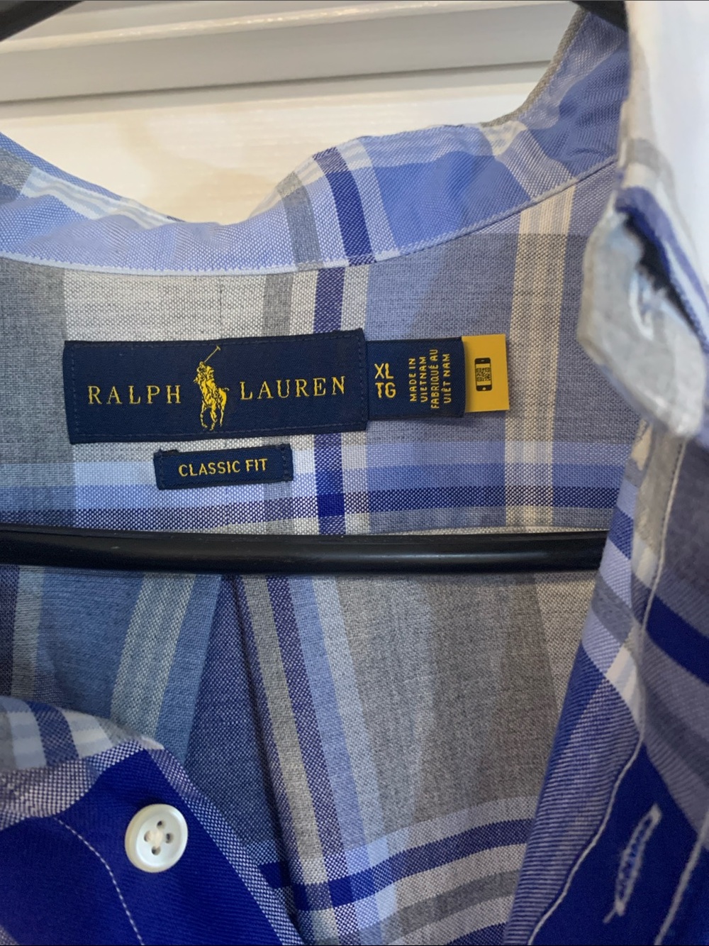 Ralph Lauren Blue and Gray Plaid Button-Down Shirt